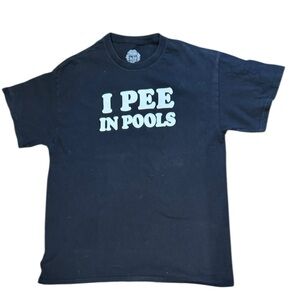 Men's Black Graphic Swim Shirt